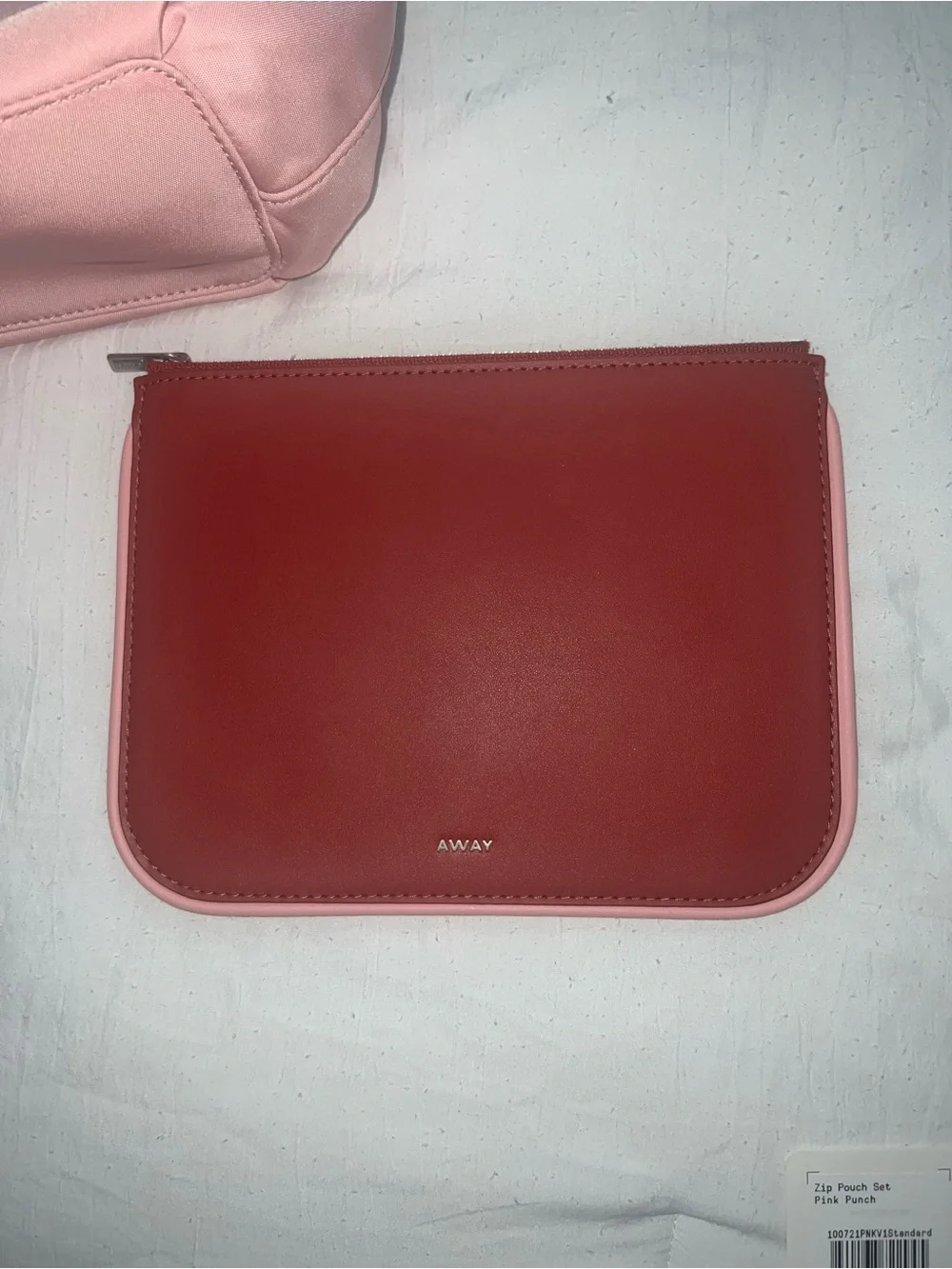 Away Pink and Red Double Pouch Set